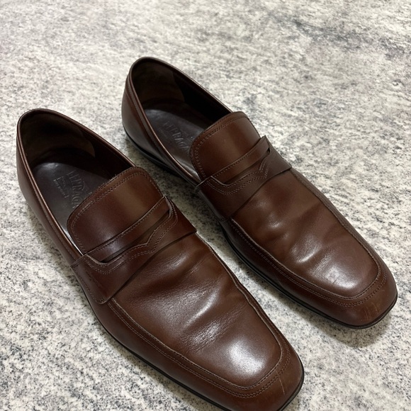 Salvatore Ferragamo Leather Brown Loafers Men 11.5 D